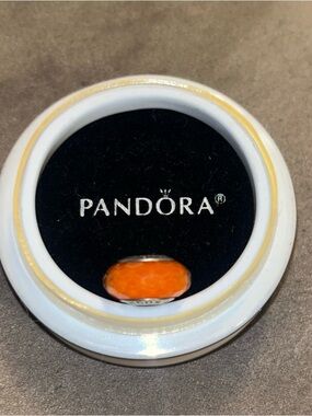 Pandora Orange Faceted Murano Glass Charm